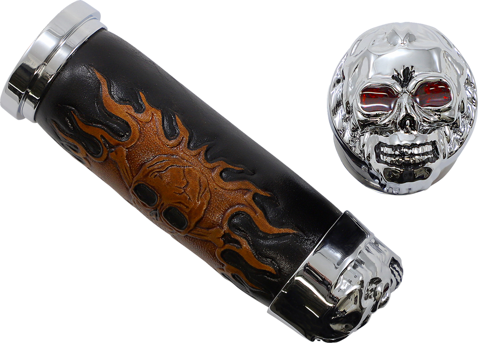 Skull Grips - Red Eyes - Chrome