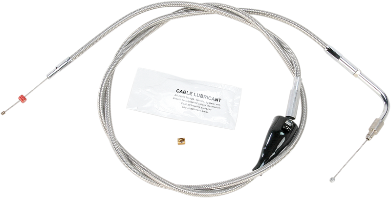 Stainless Steel Idle Cable - Cruise - +12" - '96-'01 Touring