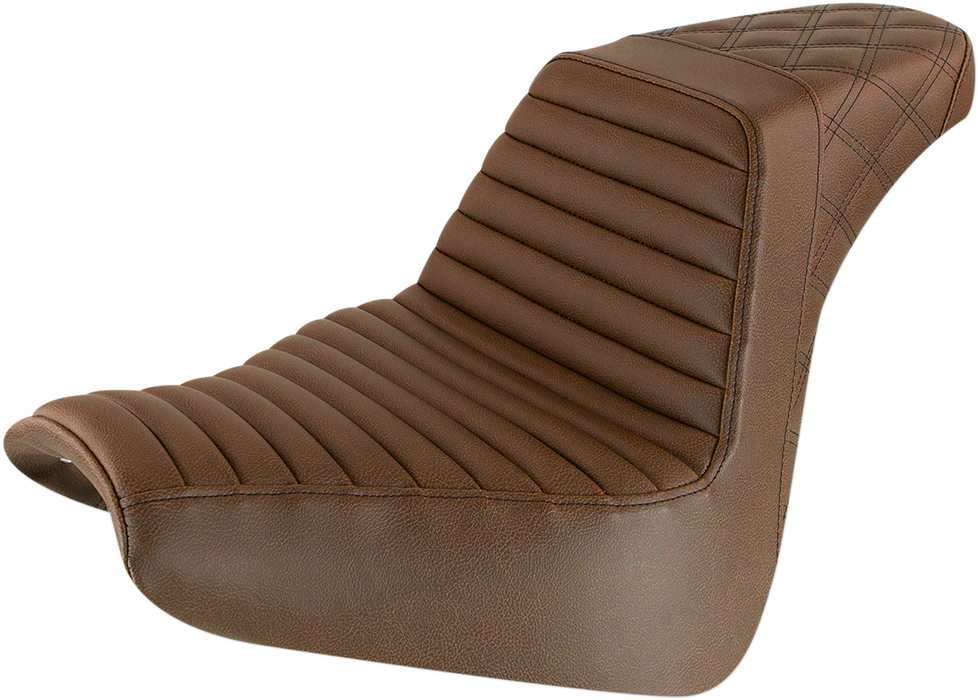 Step-Up Seat - Front Tuck-n-Roll/Rear Lattice Stitch - Brown - FXBR/S '18-'20