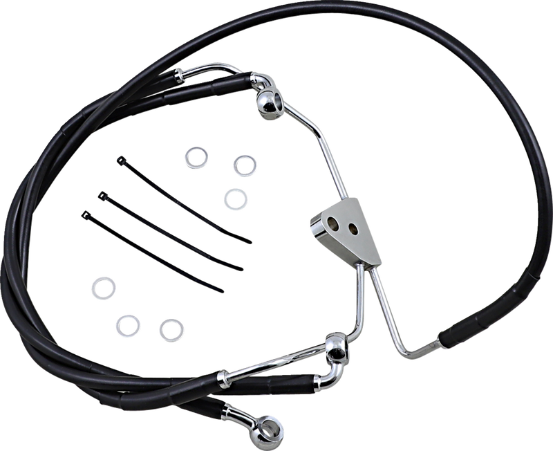 Brake Line - Front - Black - +6"