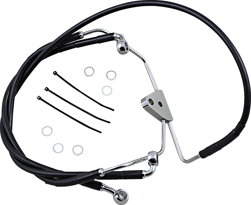 Brake Line - Front - Black - +6"