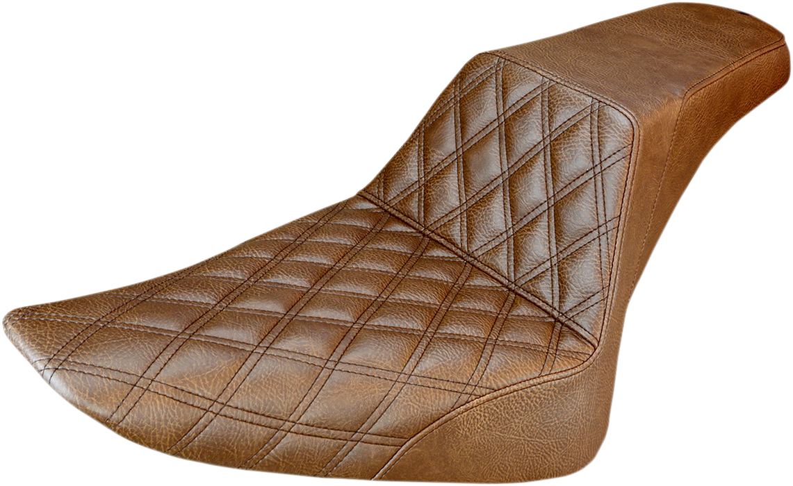 Step-Up Seat - Front Lattice Stitch - Brown - FLS