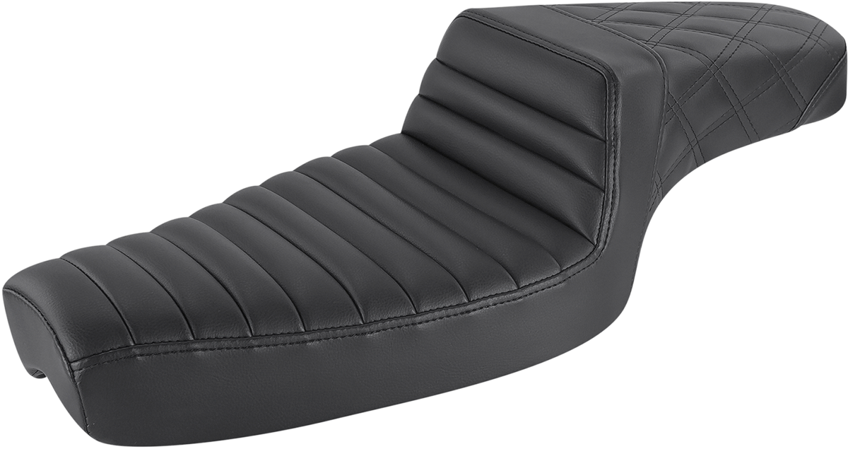 Step-Up Seat - Front Tuck-n-Roll/Rear Lattice Stitch - Black