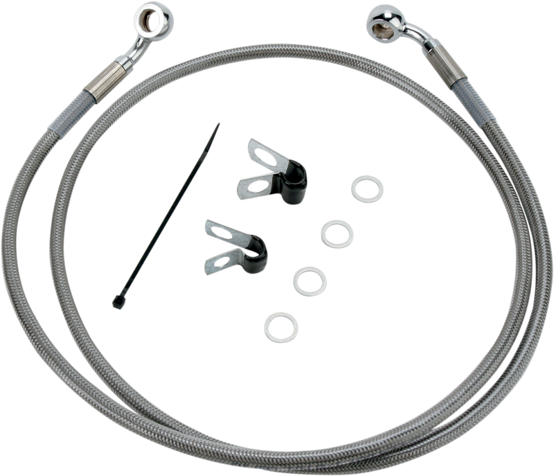 Brake Line - Front - +10" - Stainless Steel - XL