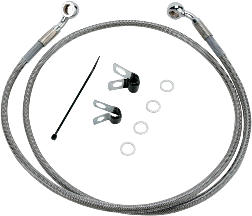 Brake Line - Front - +10" - Stainless Steel - XL