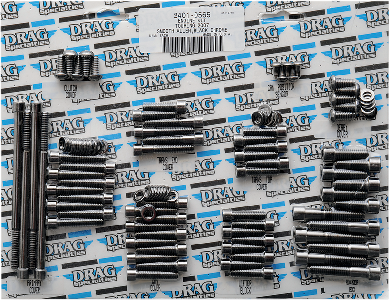 Bolt Kit - Complete Motor - Smooth/Socket-Head - Black/Chrome - '07-'16 Touring