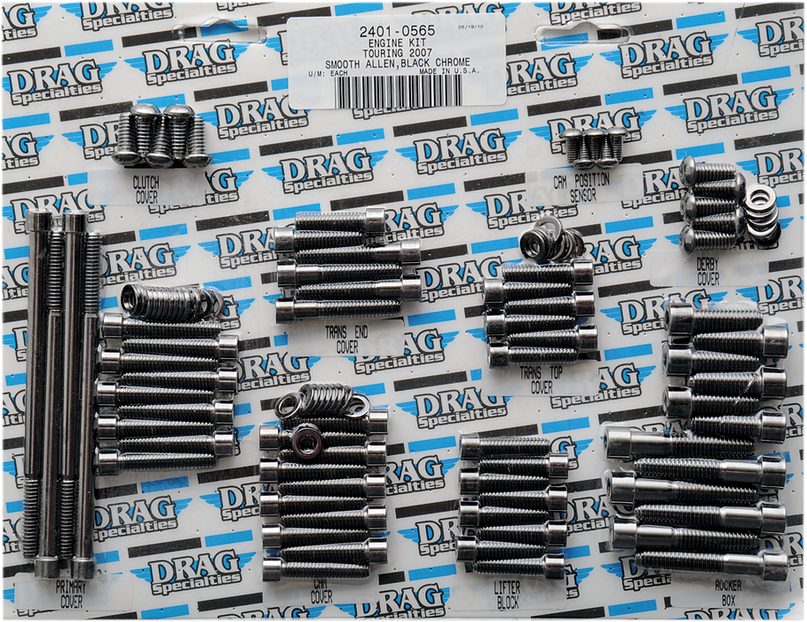 Bolt Kit - Complete Motor - Smooth/Socket-Head - Black/Chrome - '07-'16 Touring