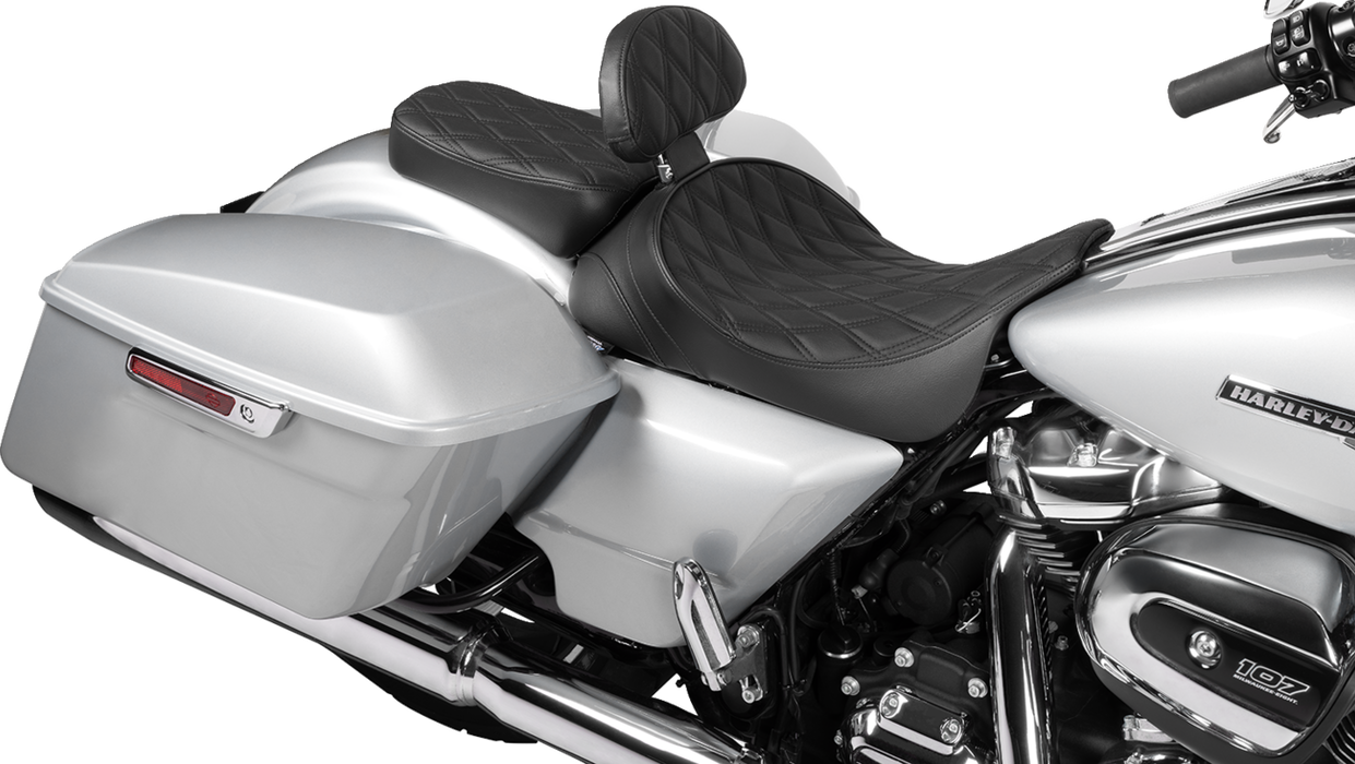 EZ Glide II Backrest - Small - Vinyl - Double Diamond Black Stitch