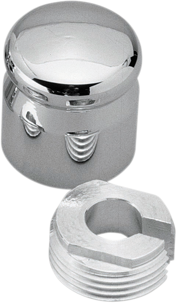 Chrome Billet Choke Cable Knob Cover - Smooth