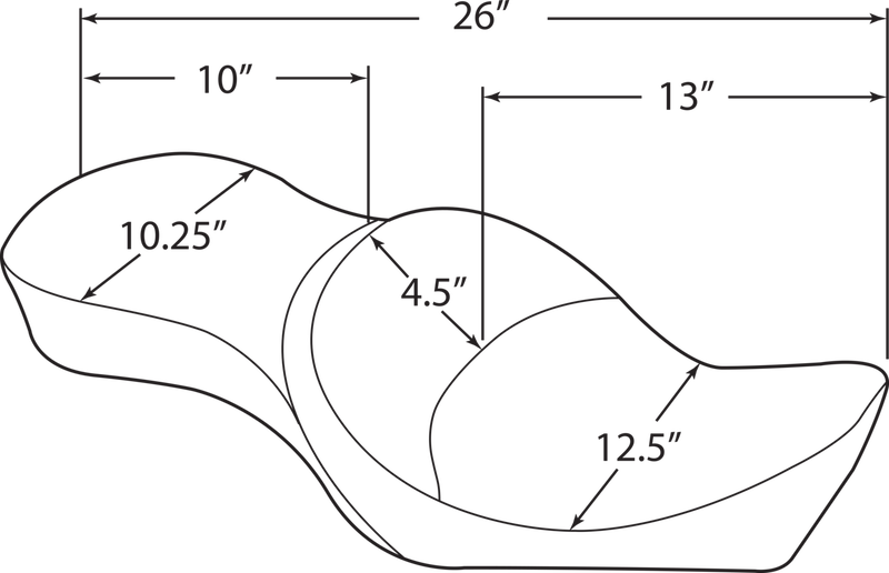Low Profile Touring Seat - Mild Stitch - XL '82-'03