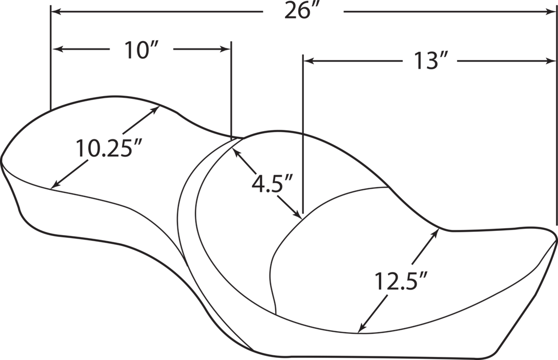 Low Profile Touring Seat - Mild Stitch - XL '82-'03