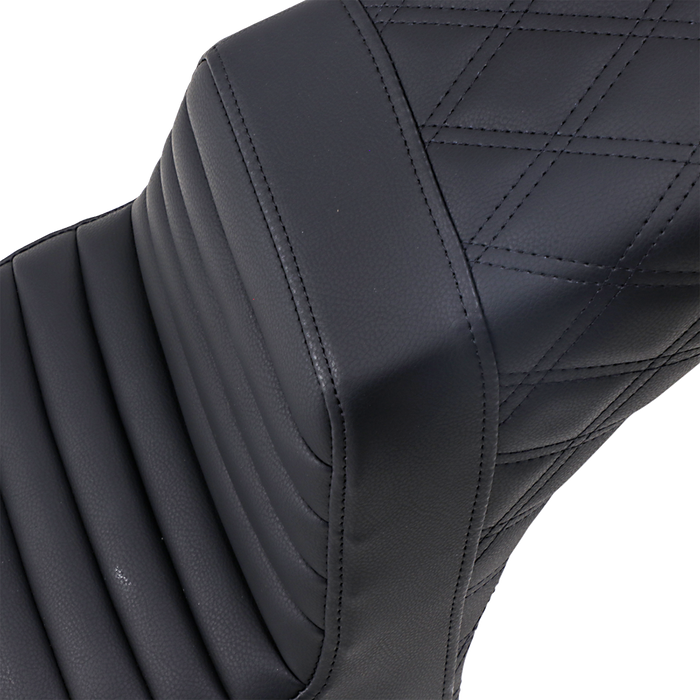 Step-Up Seat - Front Tuck-n-Roll/Rear Lattice Stitch - Black - Scout '18-'24