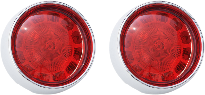 Bullet Turn Signal - 1156 - Chrome - Red Lens