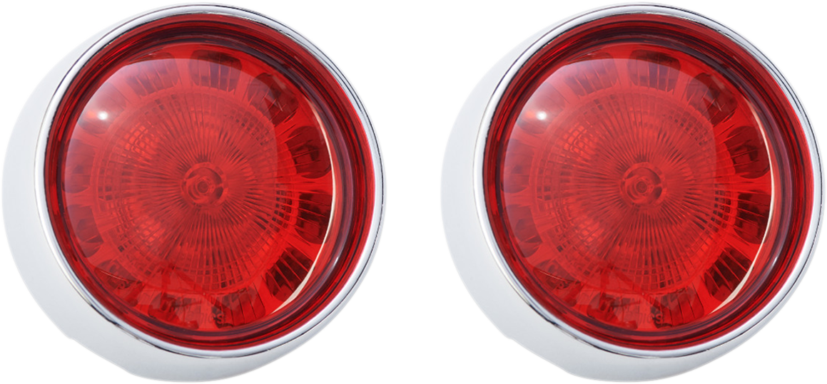 Bullet Turn Signal - 1156 - Chrome - Red Lens