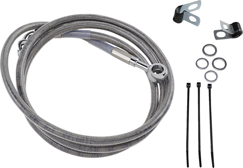 Brake Line - Front - +8" - Stainless Steel