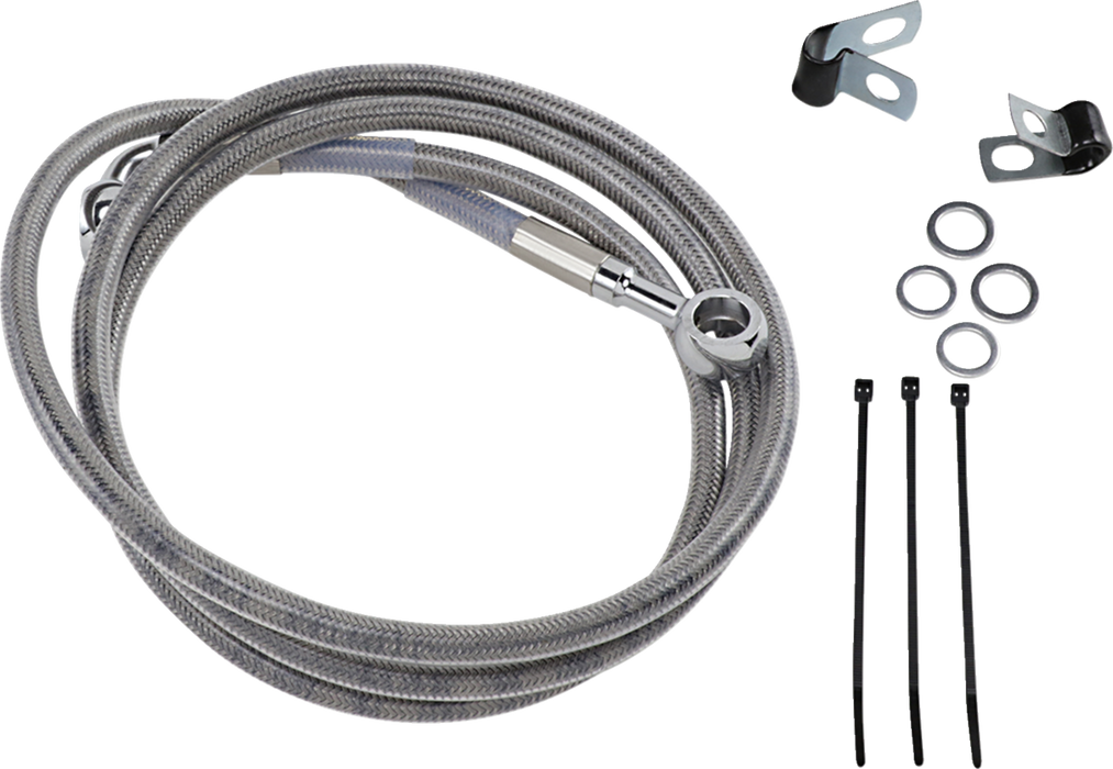 Brake Line - Front - +8" - Stainless Steel
