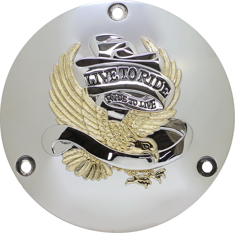 Live to Ride Derby Cover - 3 Hole - Gold