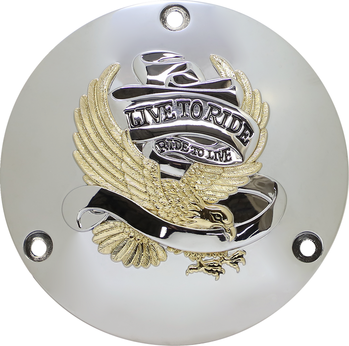 Live to Ride Derby Cover - 3 Hole - Gold