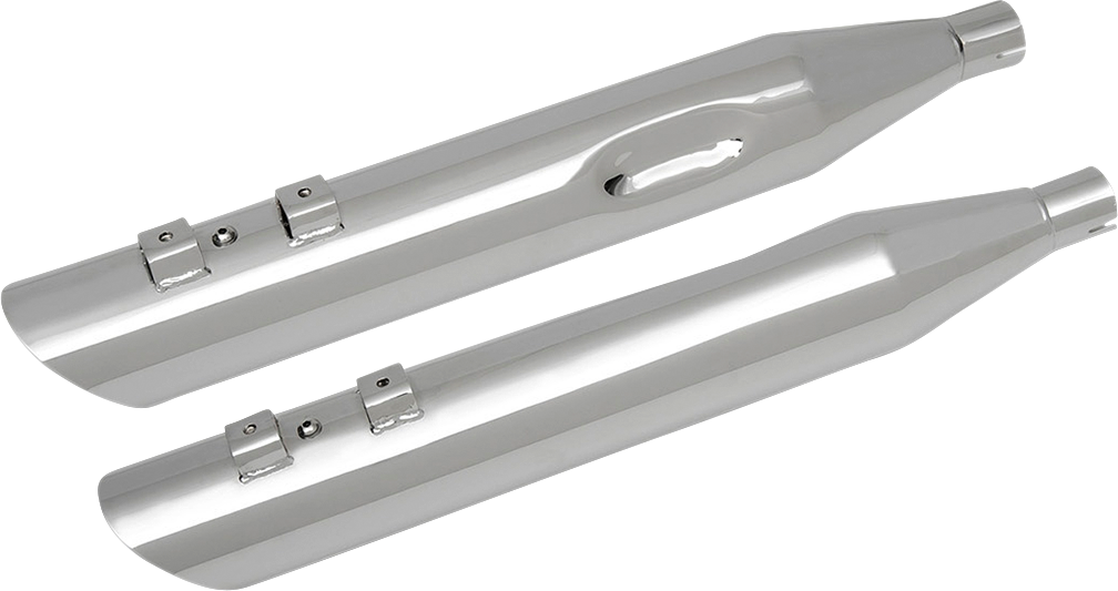 3-1/2" Slashdown Slip-On Mufflers - Chrome