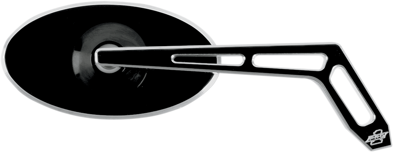 Mirror - Weekend Warrior - Side View - Cut-Out - Oval - Black - Right