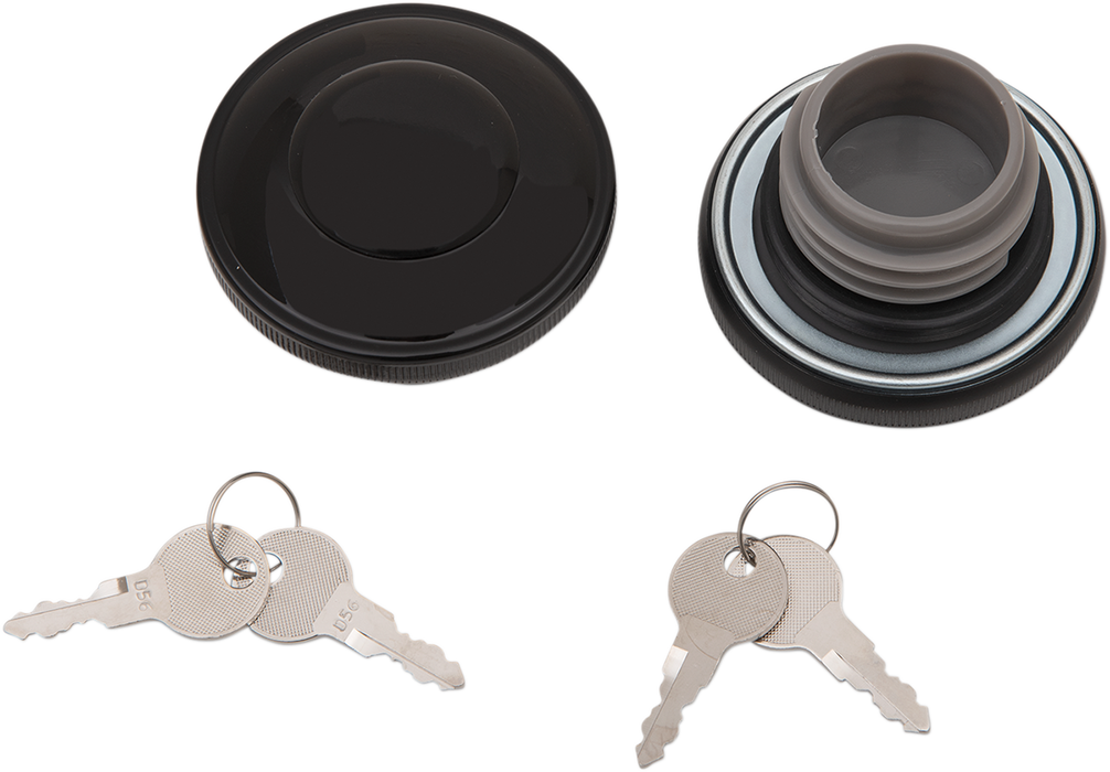 Screw-In Locking Gas Cap - Non-Vented - Gloss Black