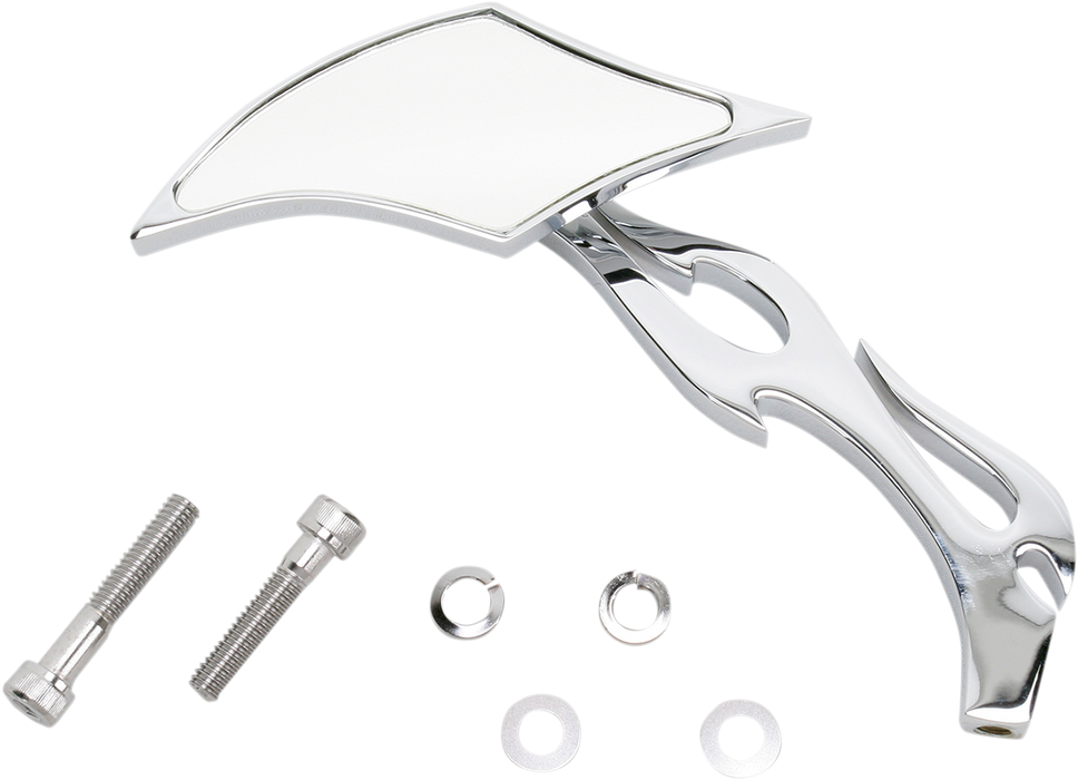 Mirror - Gothic/Flame - Side View - Diamond - Chrome - Right - Each