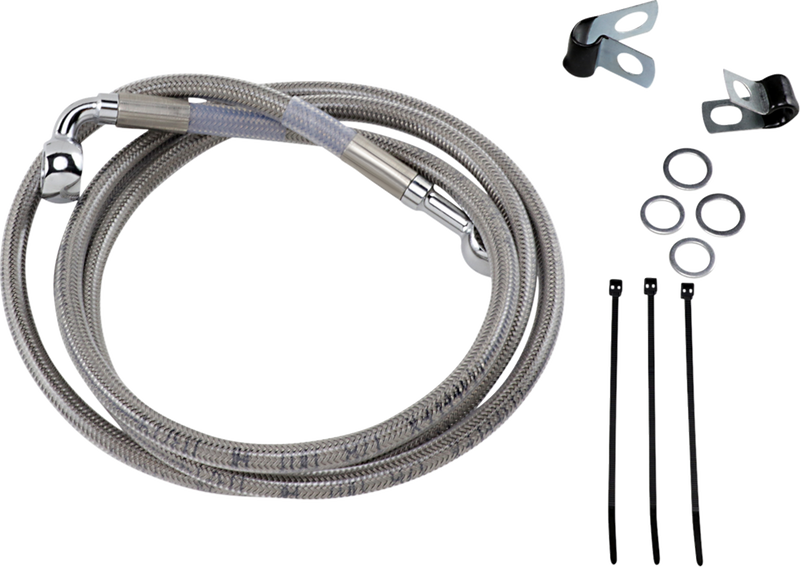 Brake Line - Front - +4" - Stainless Steel