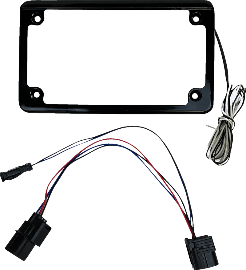 Lighted License Plate Frame - Gloss Black - Talon