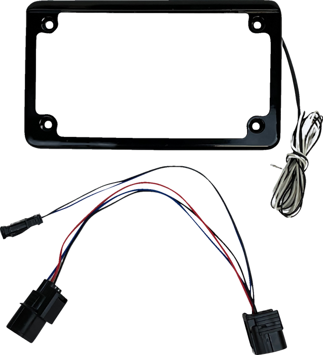 Lighted License Plate Frame - Gloss Black - RZR XP