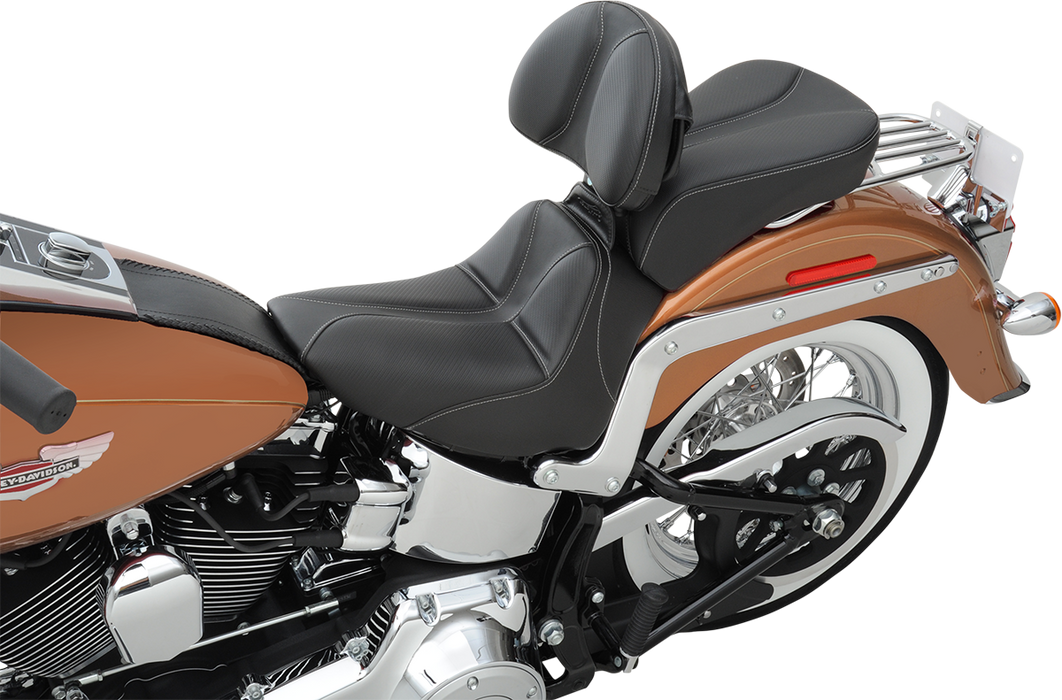 Dominator Solo Seat - w/o Backrest - Black w/ Gray Stitching - FLSTC/N '06-'17