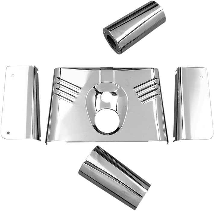 Fork Tins - Chrome - Ribbed - '86-'17 FLST - 5-Piece