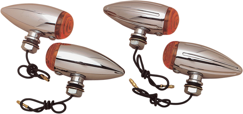 BulletvMarker Lights - LED - Amber Lens - Chrome