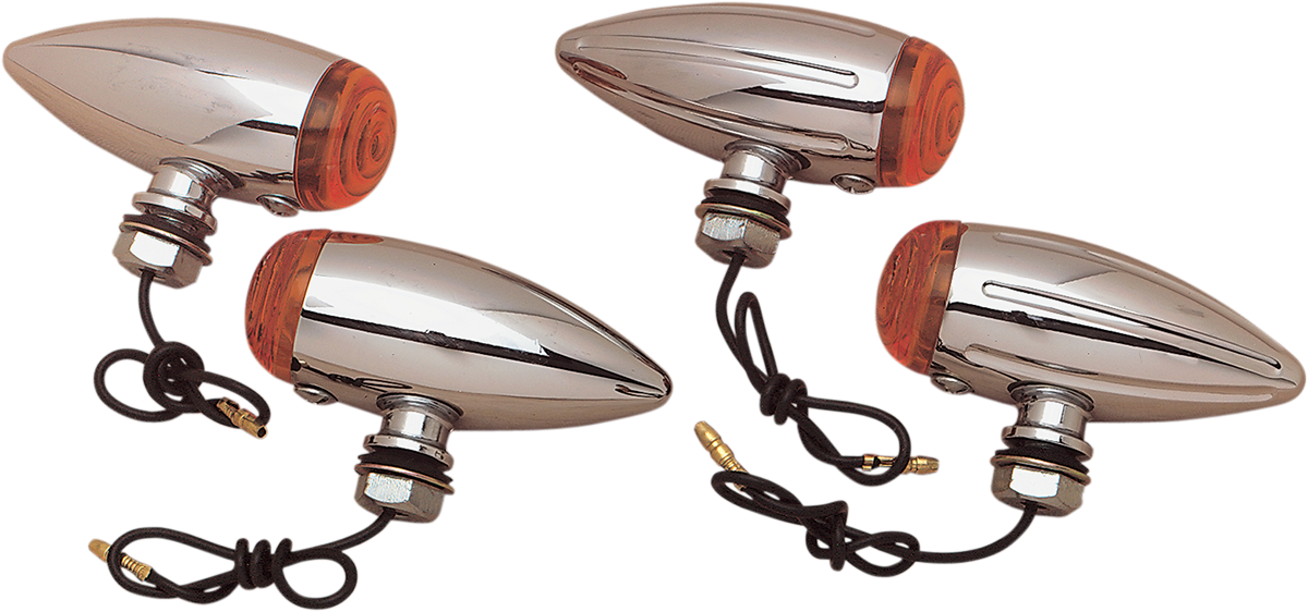 BulletvMarker Lights - LED - Amber Lens - Chrome