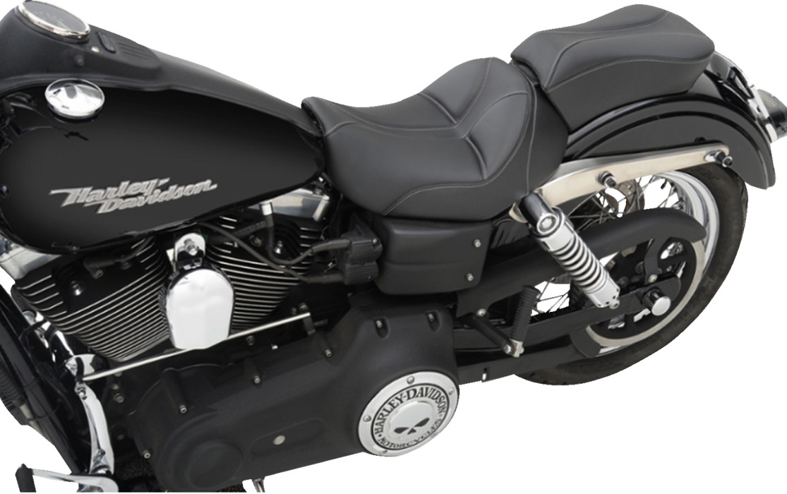 Dominator Solo Seat - w/o Backrest - Black w/ Gray Stitching - FL/FX '06-'17