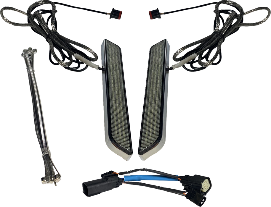 LED Fork Light - Smoke - Chrome