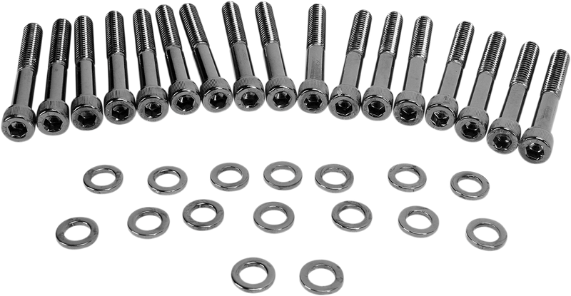 Bolt Kit - Primary Cover - Knurled - Black/Chrome - '04-'21 Sportster
