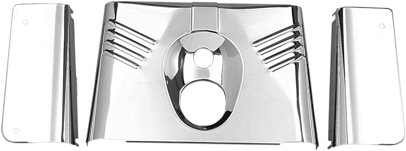 Fork Tins - Chrome - Ribbed - '86-'17 FLST - 3-Piece