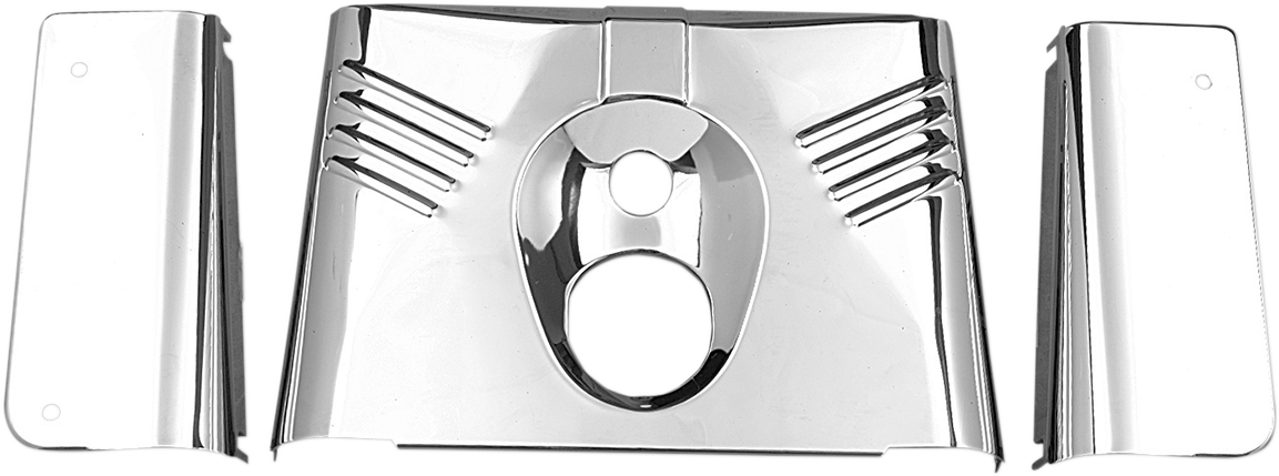 Fork Tins - Chrome - Ribbed - '86-'17 FLST - 3-Piece
