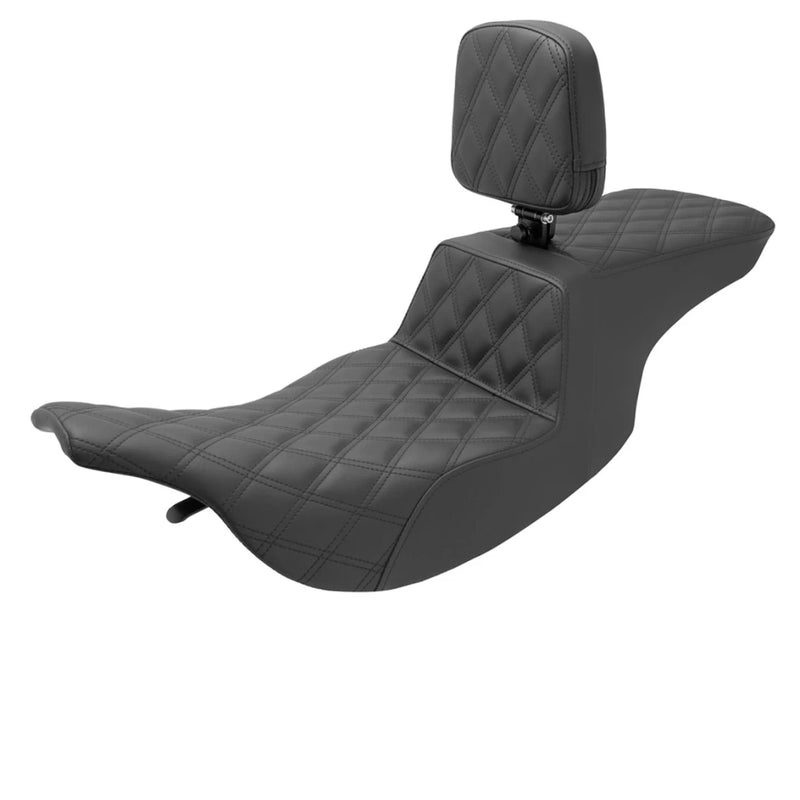SADDLEMEN TOUR STEP UP SEAT BLACK (FULL LATTICE STITCH)