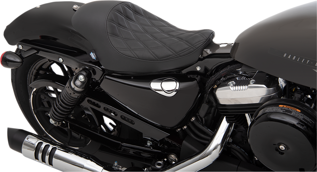 3/4 Solo Seat - Double Diamond - Black w/ Black Stitching - XL '04-'22