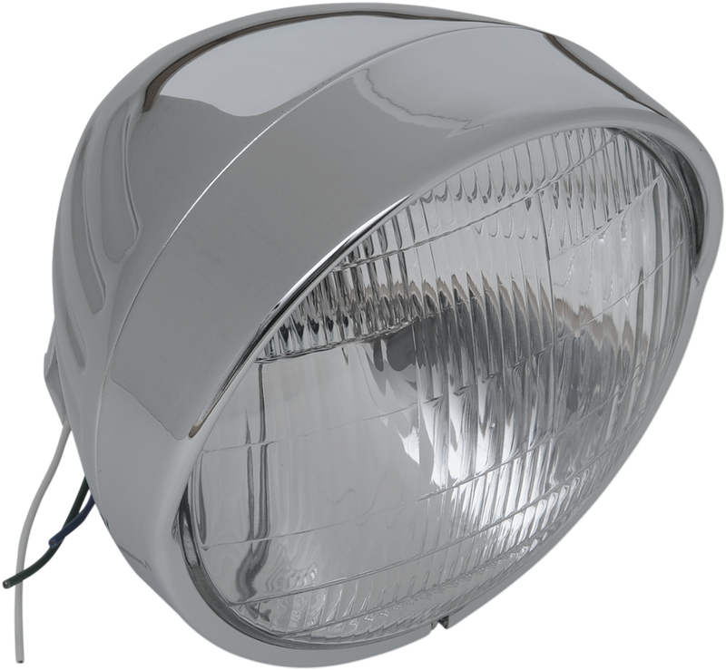 Headlight with Visor 6-1/2" - Grooved