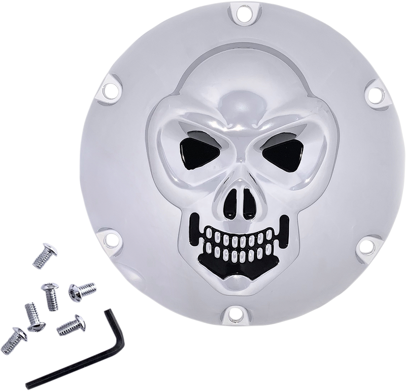 Skull Derby Cover - Chrome - 6-Hole