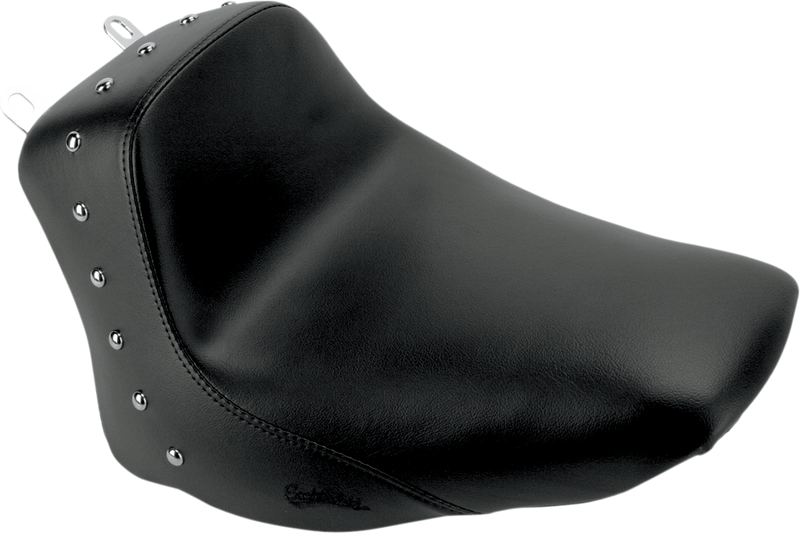 Heels Down Solo Seat - Without Backrest - Studded - Black - FLSTC