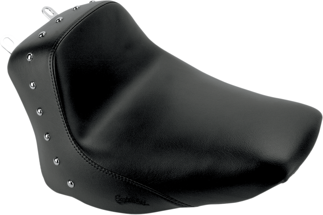 Heels Down Solo Seat - Without Backrest - Studded - Black - FLSTC