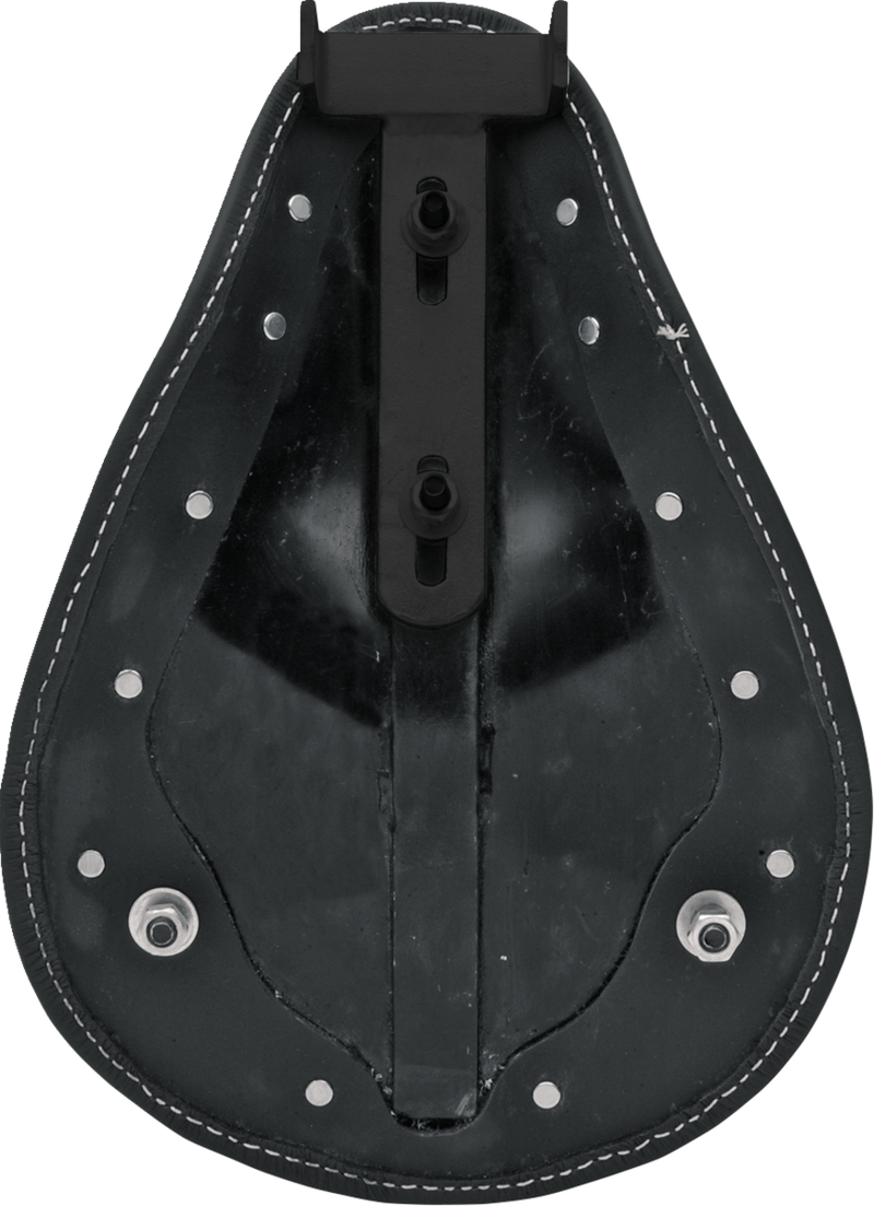Seat - Spring Solo - Low-Profile - Small - Black Leather/White Stitching