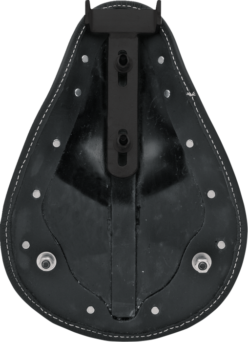 Seat - Spring Solo - Low-Profile - Small - Black Leather/White Stitching