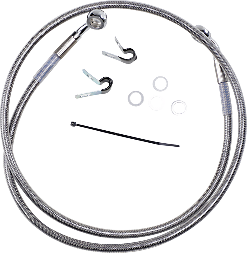 Brake Line - Front - +4" - Stainless Steel - XL