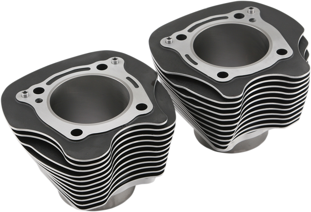 Cylinder Set - 4.250" Bore - Black with Highlighted Fins - 124"/128" M8