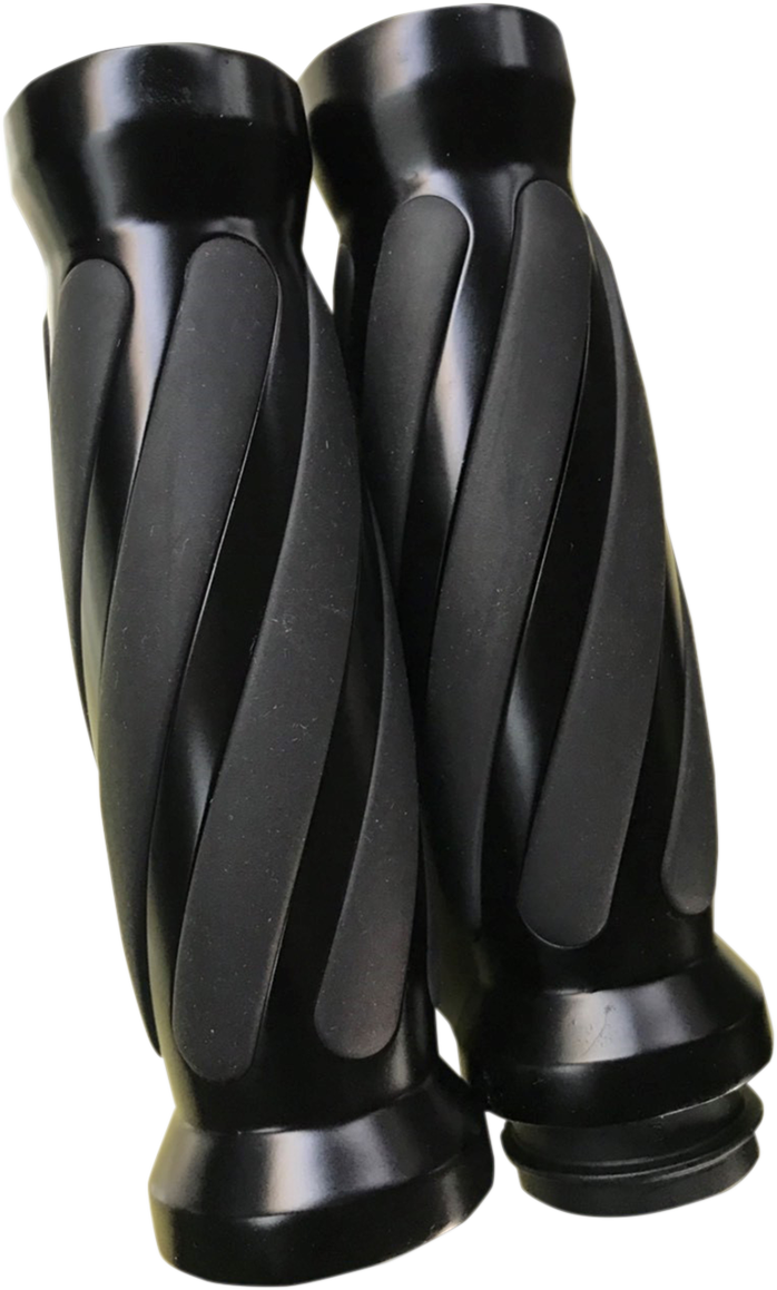 Custom Twisted Rubber Grips - TBW - Black