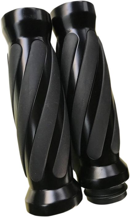Custom Twisted Rubber Grips - TBW - Black
